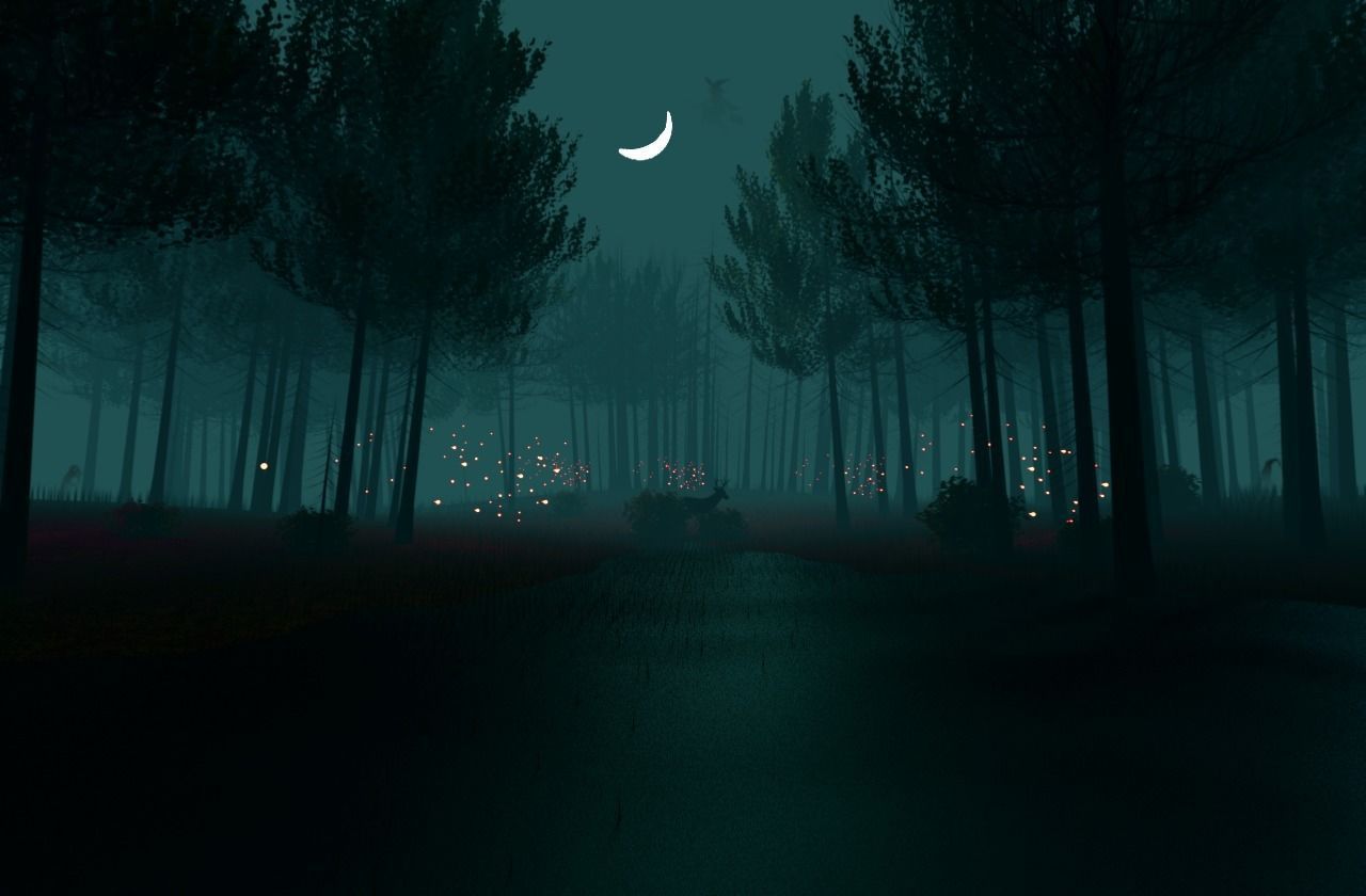 Nordic Night Forest 3D model_2