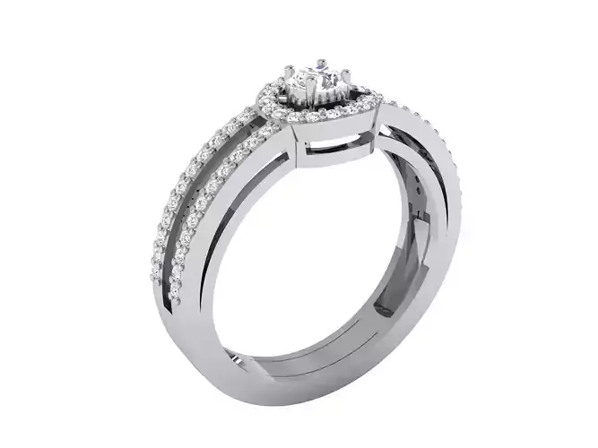 Women bride solitaire ring 3dm render detail 