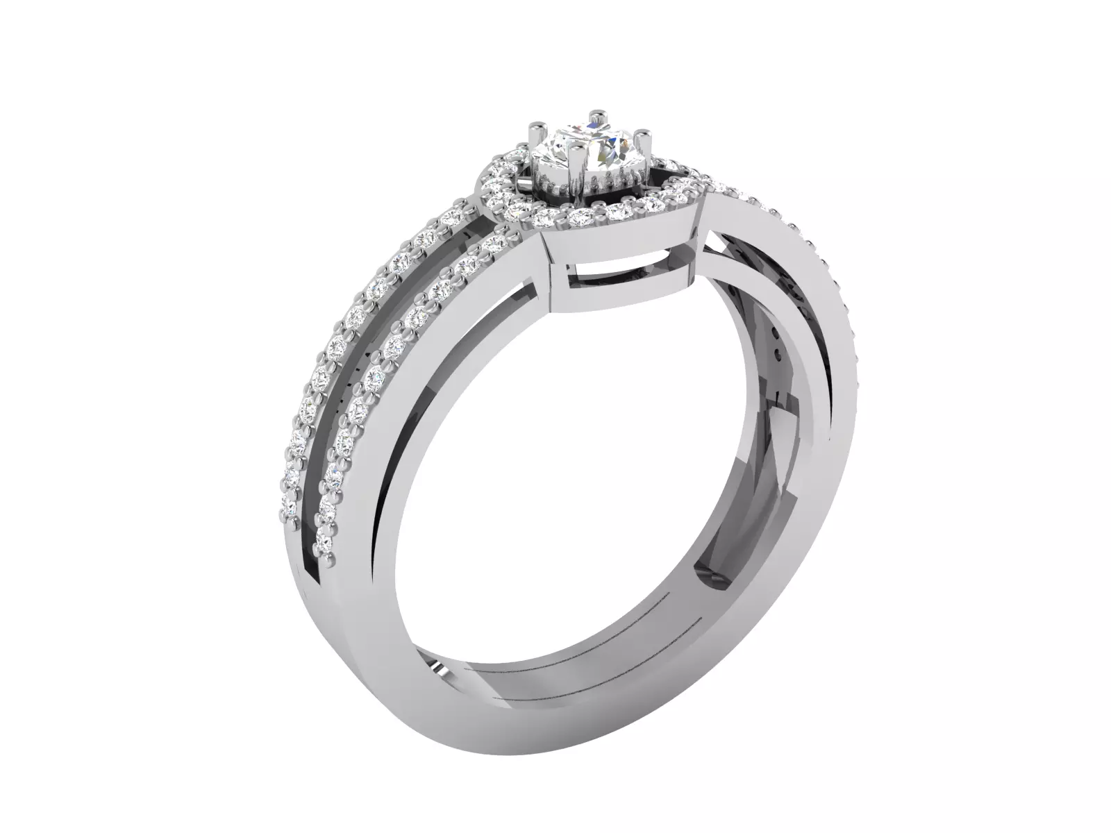 Women bride solitaire ring 3dm render detail 3D print model