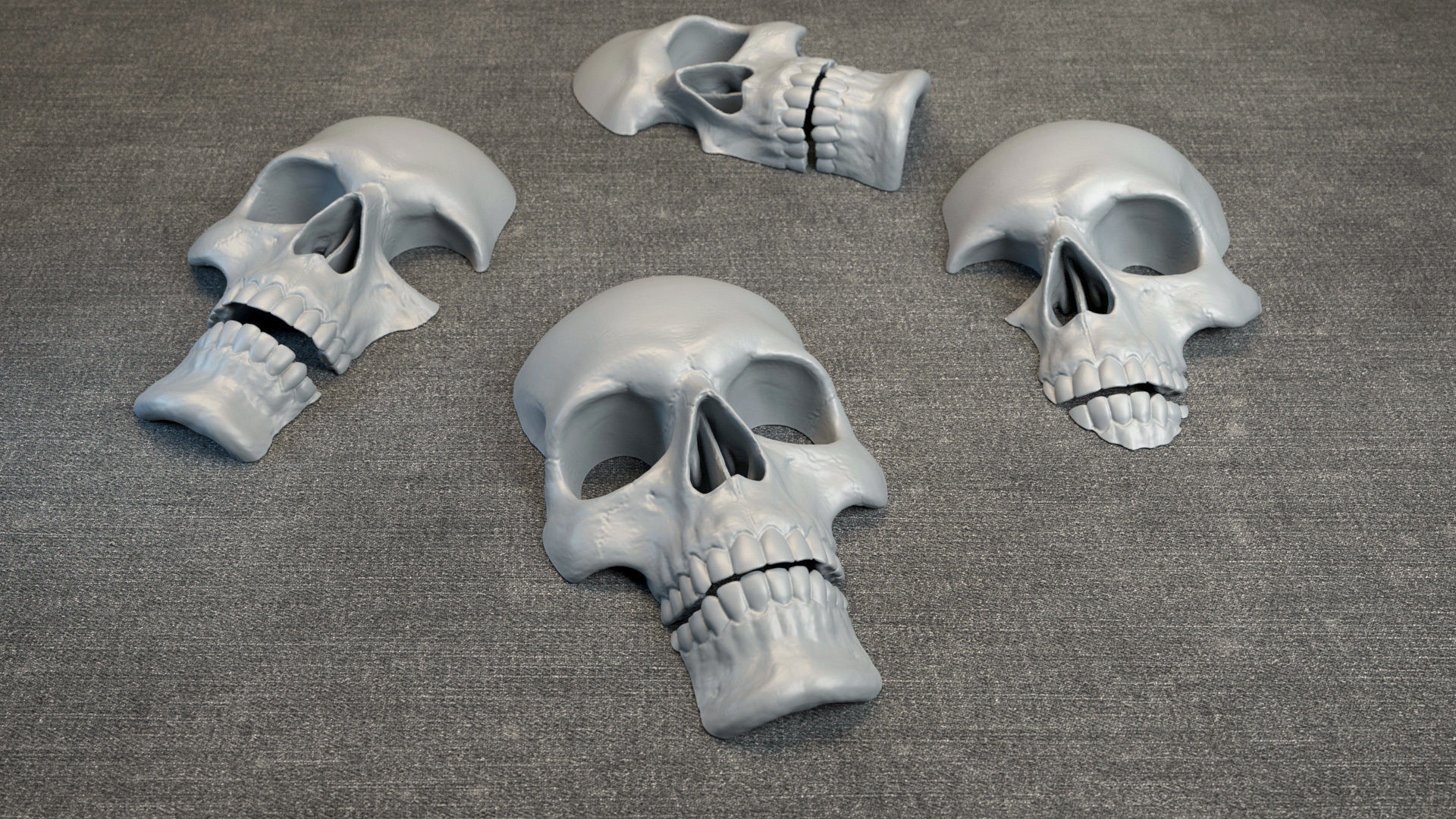 Skulls - Wall Decoration 3D print model_1