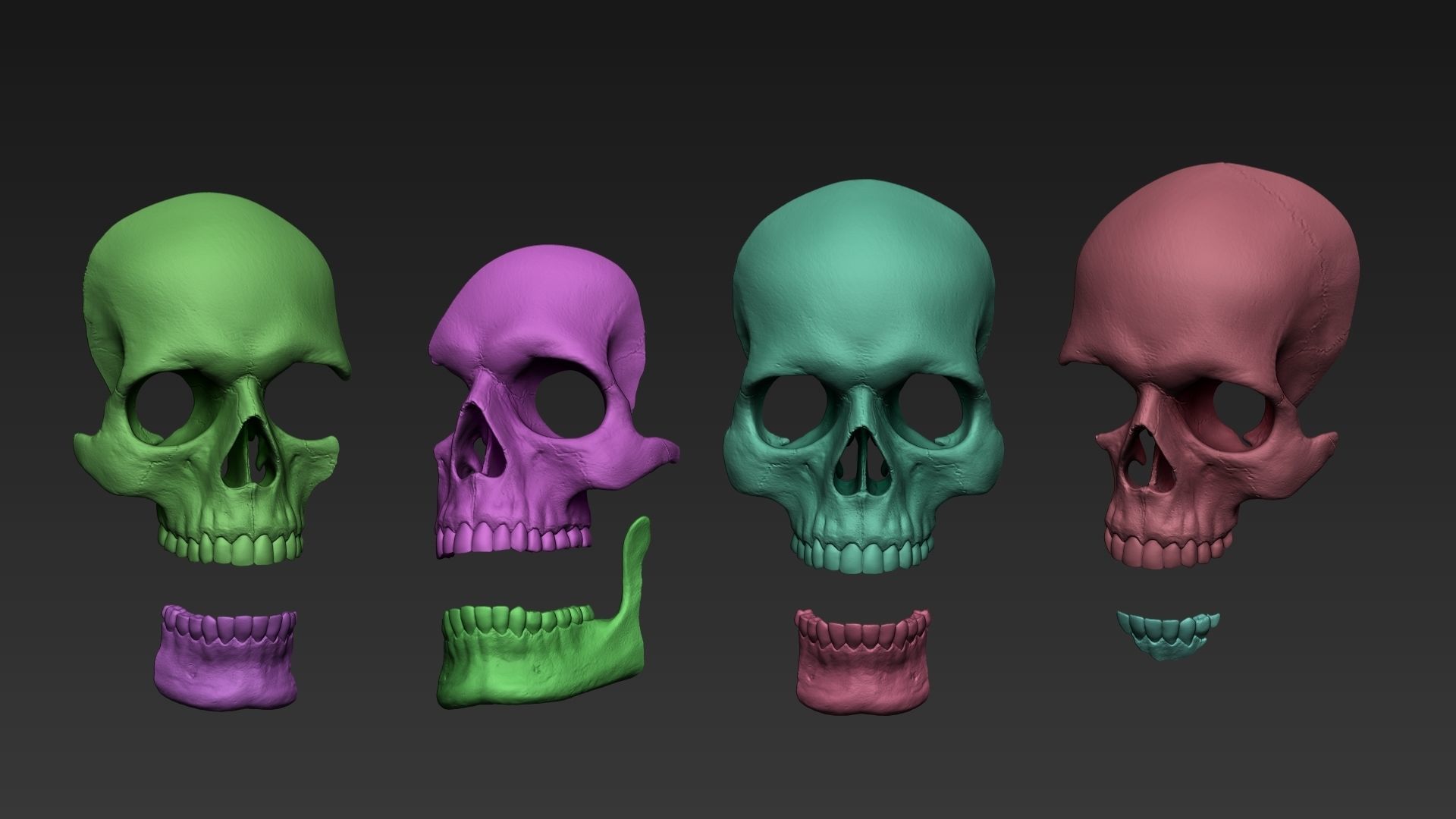 Skulls - Wall Decoration 3D print model_7