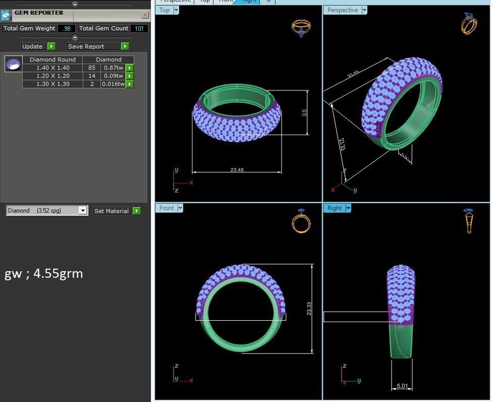 Women Band Ring 3dm render detail 3D print model_8