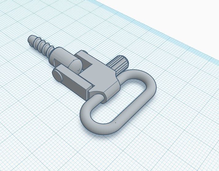 1 inch Rifle Sling Swivel and Stud 3D print model_1