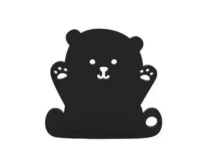 Keychain bear silicone utensil holder