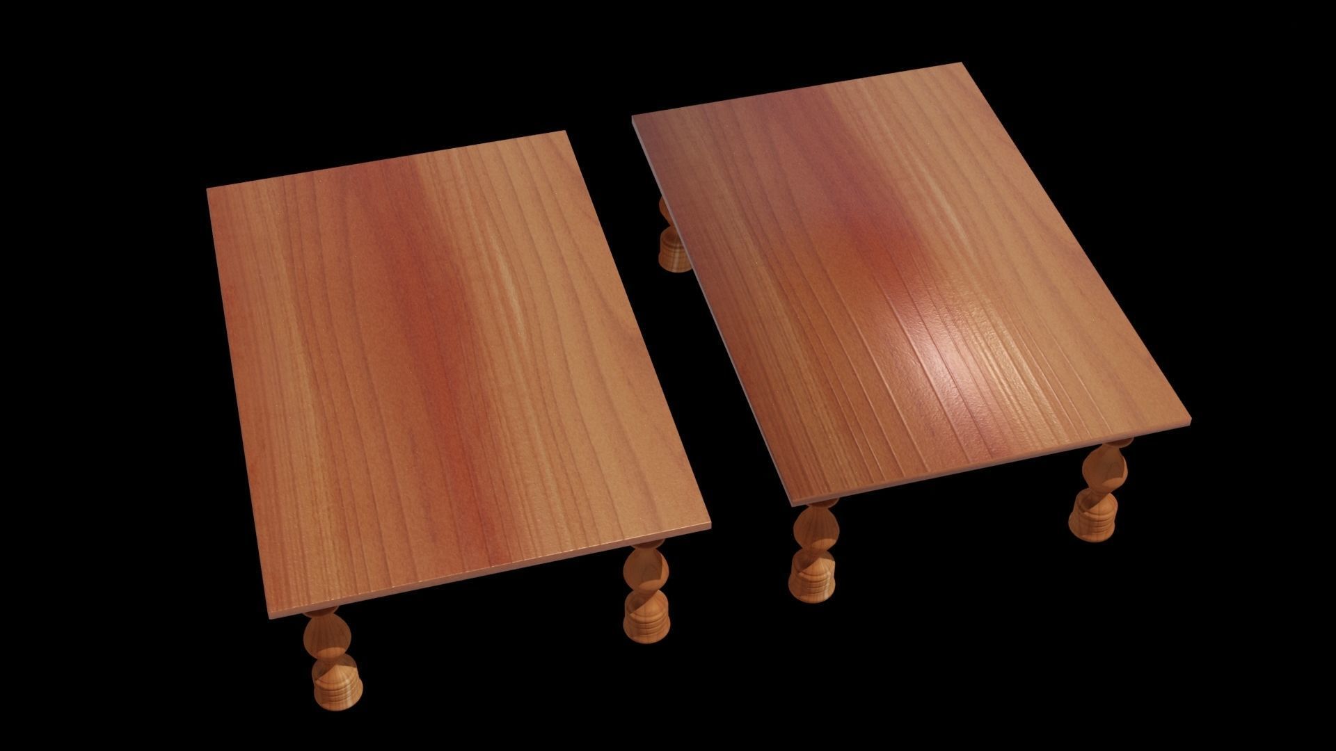 3D model Wood table 3D model 2 lods complete textures and materials VR ...