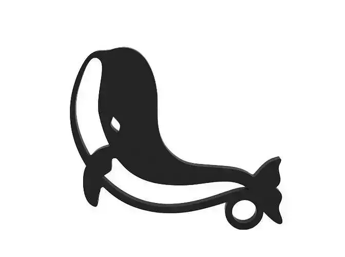 Keychain whale rocking chair