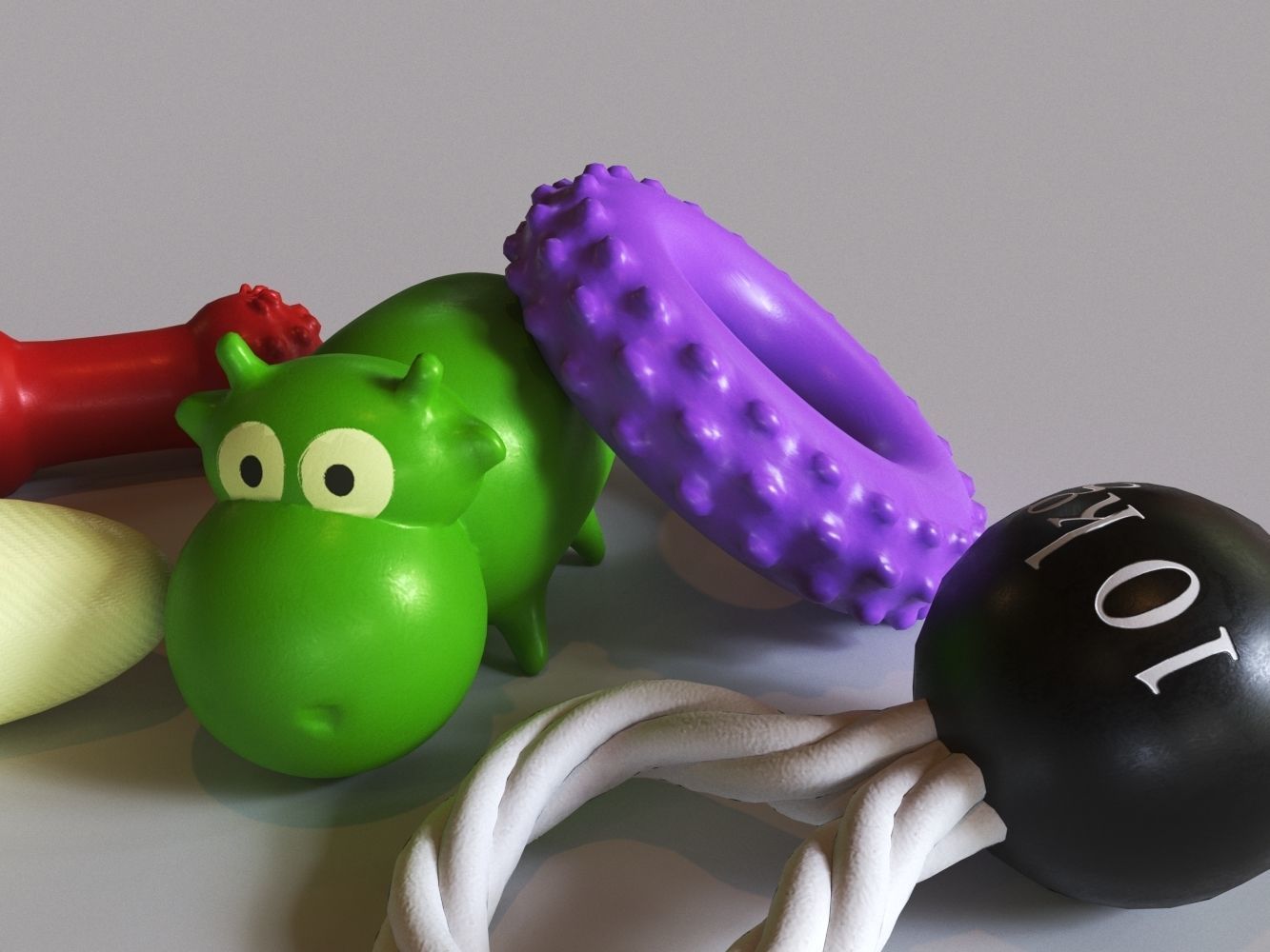 Dog Toys Low-poly 3D model_1