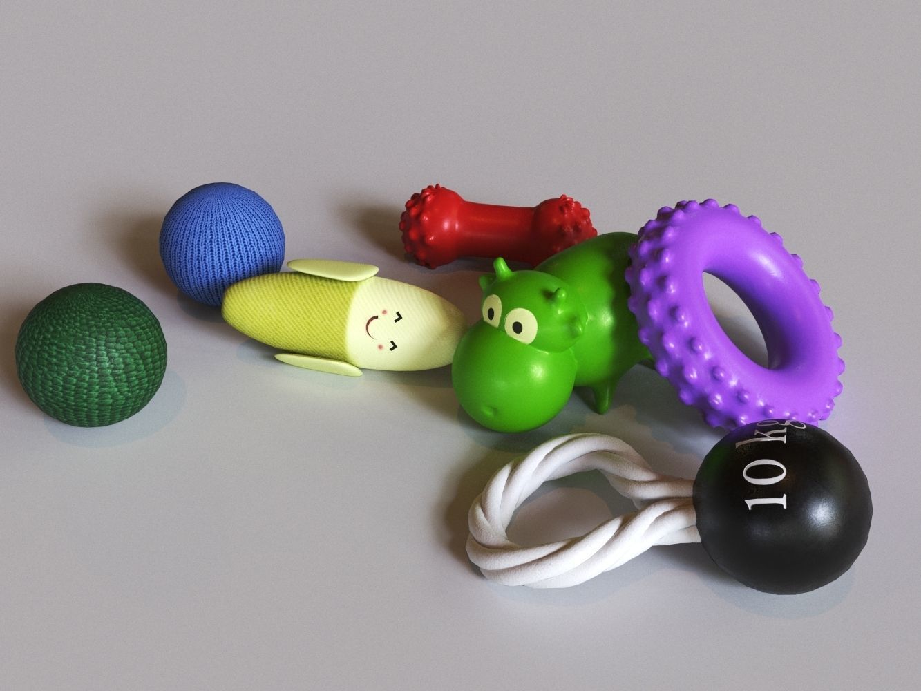 Dog Toys Low-poly 3D model_2