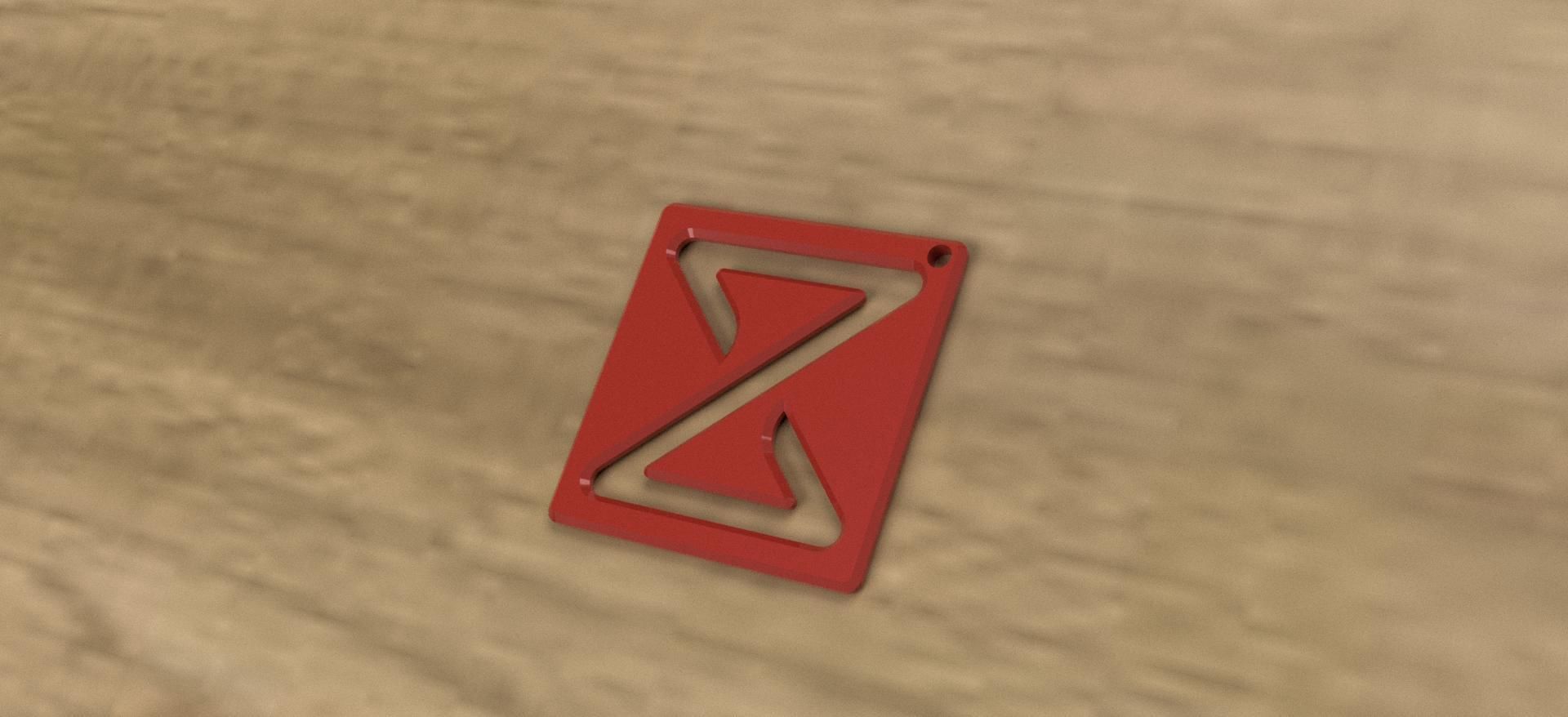 Z plate keychain 3D print model_5