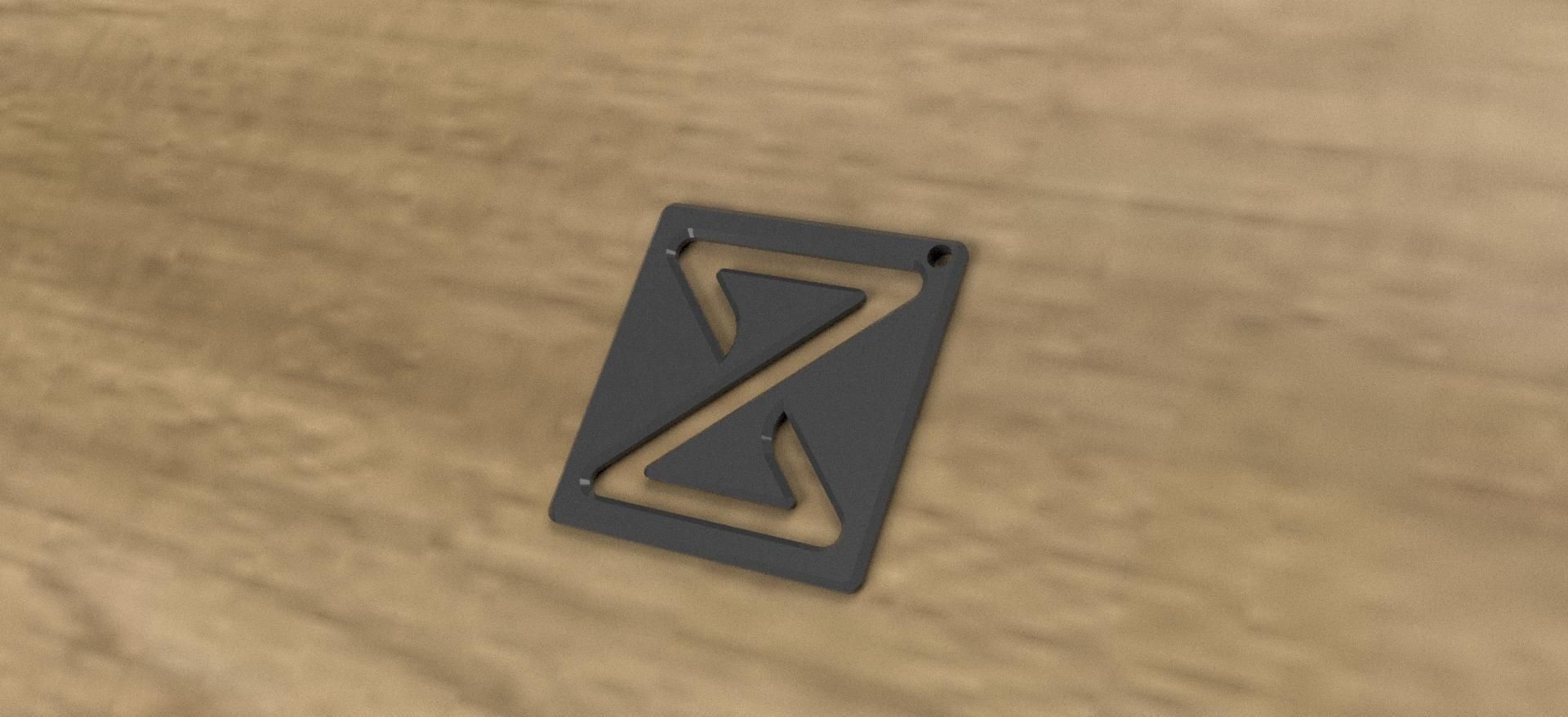 Z plate keychain 3D print model_2
