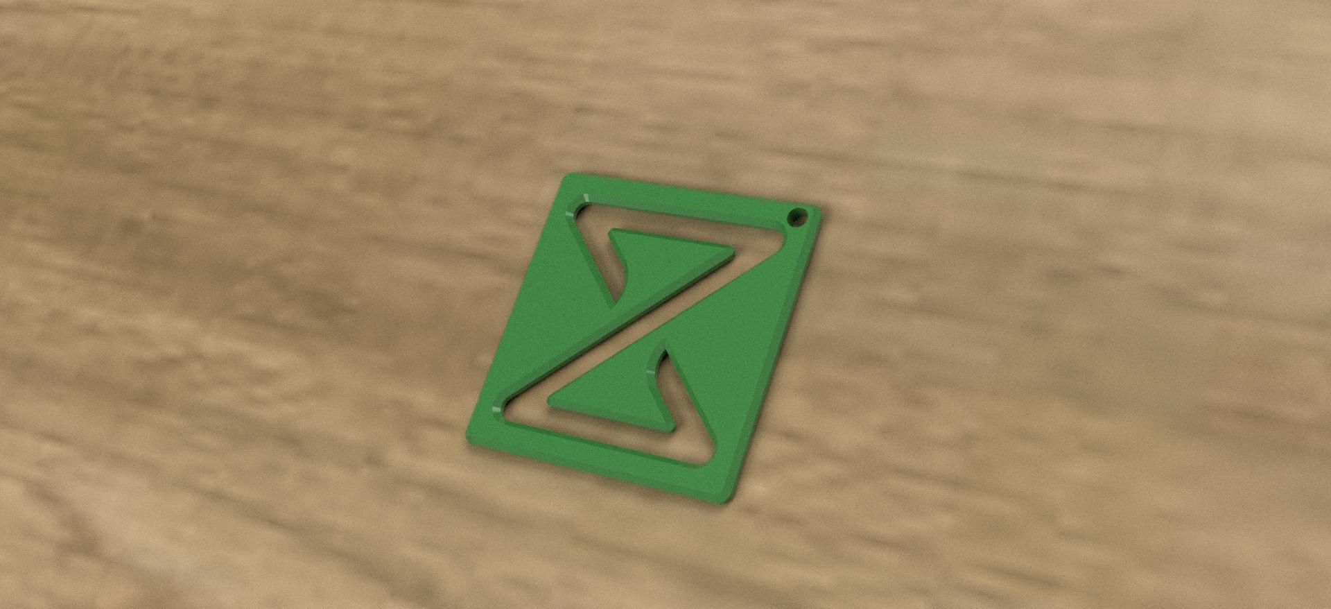Z plate keychain 3D print model_3