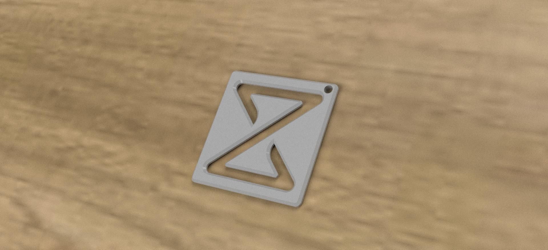 Z plate keychain 3D print model_4