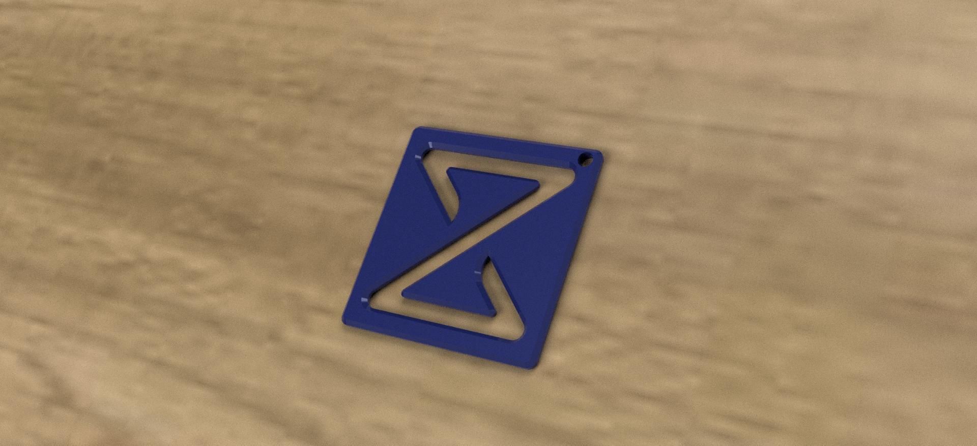 Z plate keychain 3D print model_1