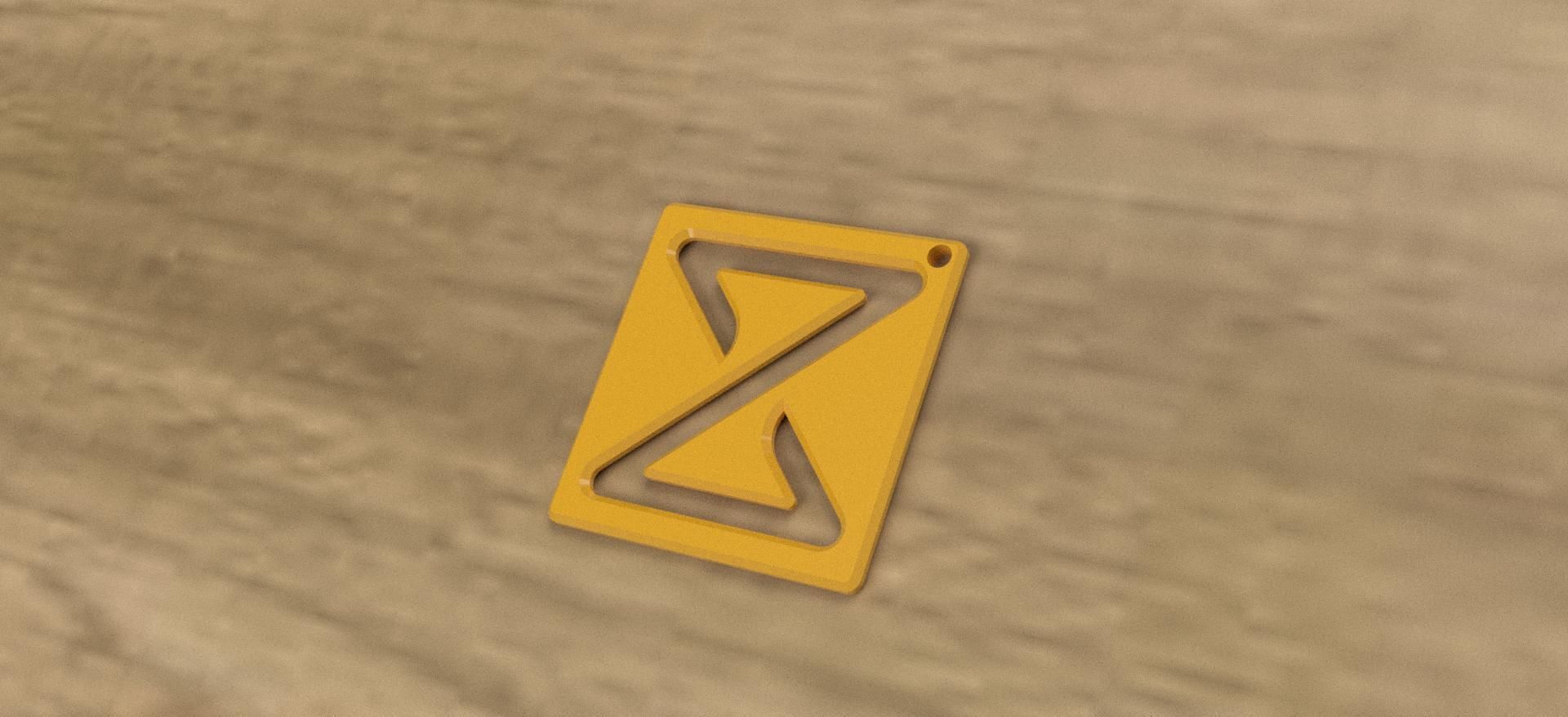 Z plate keychain 3D print model_7