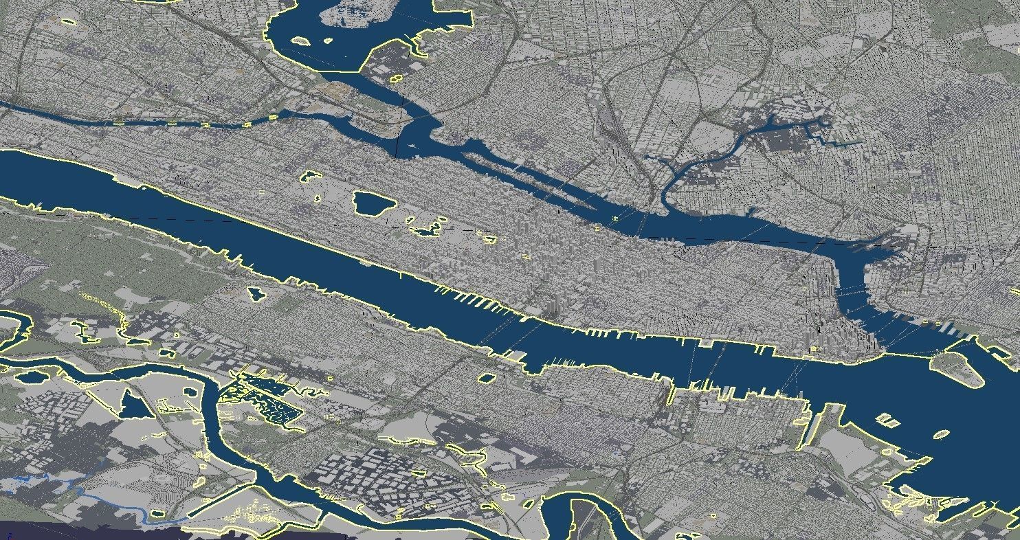 Manhattan New York City And Surroundings PBR Low-poly 3D model_32
