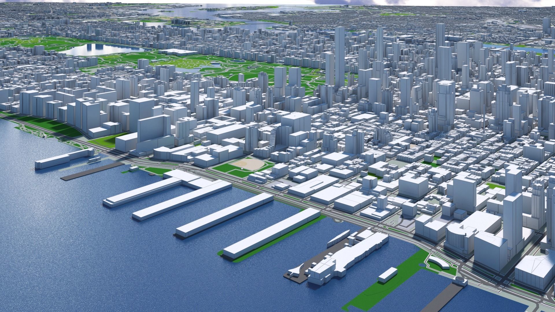 Manhattan New York City And Surroundings PBR Low-poly 3D model_23