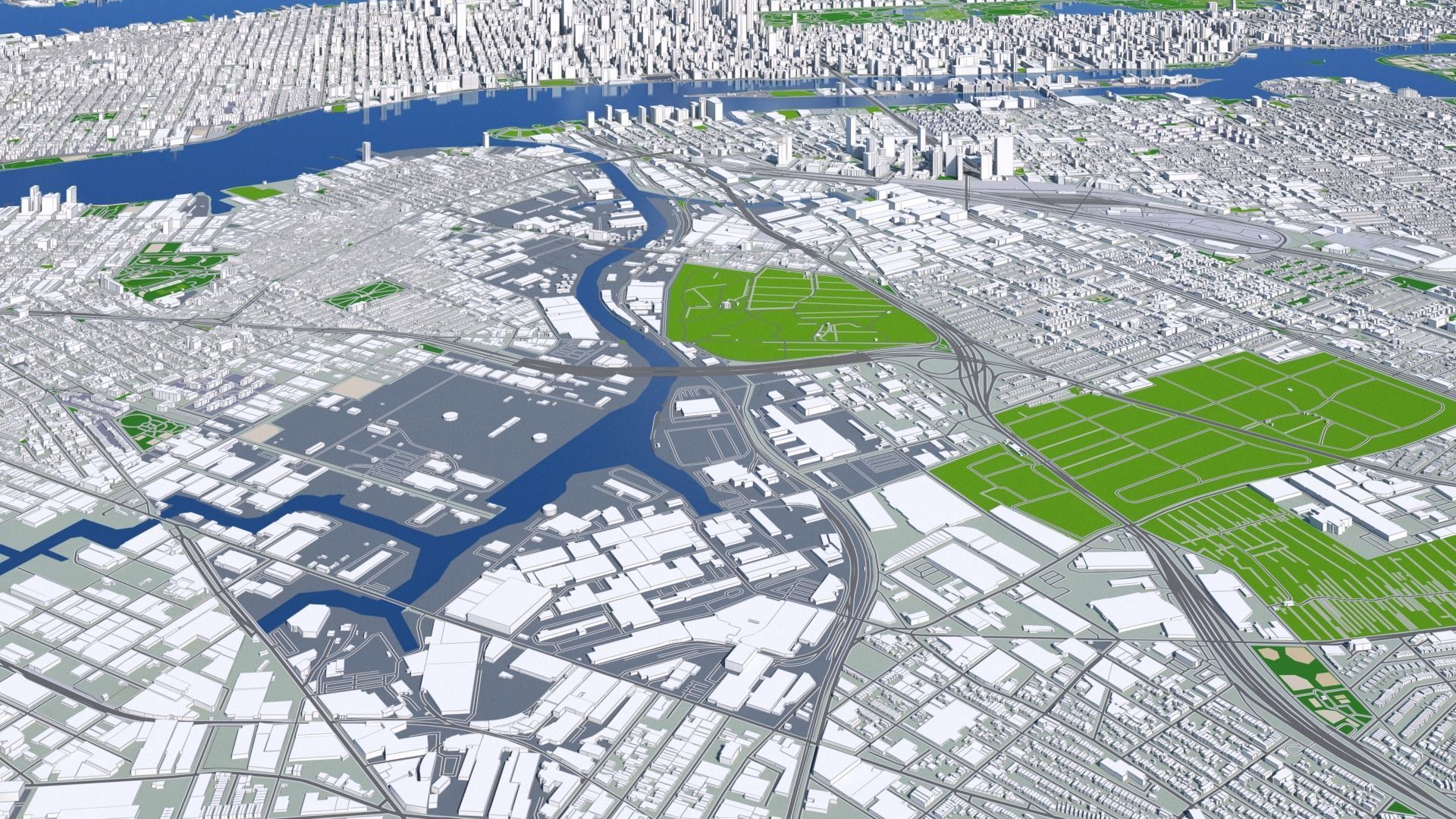 Manhattan New York City And Surroundings PBR Low-poly 3D model_19