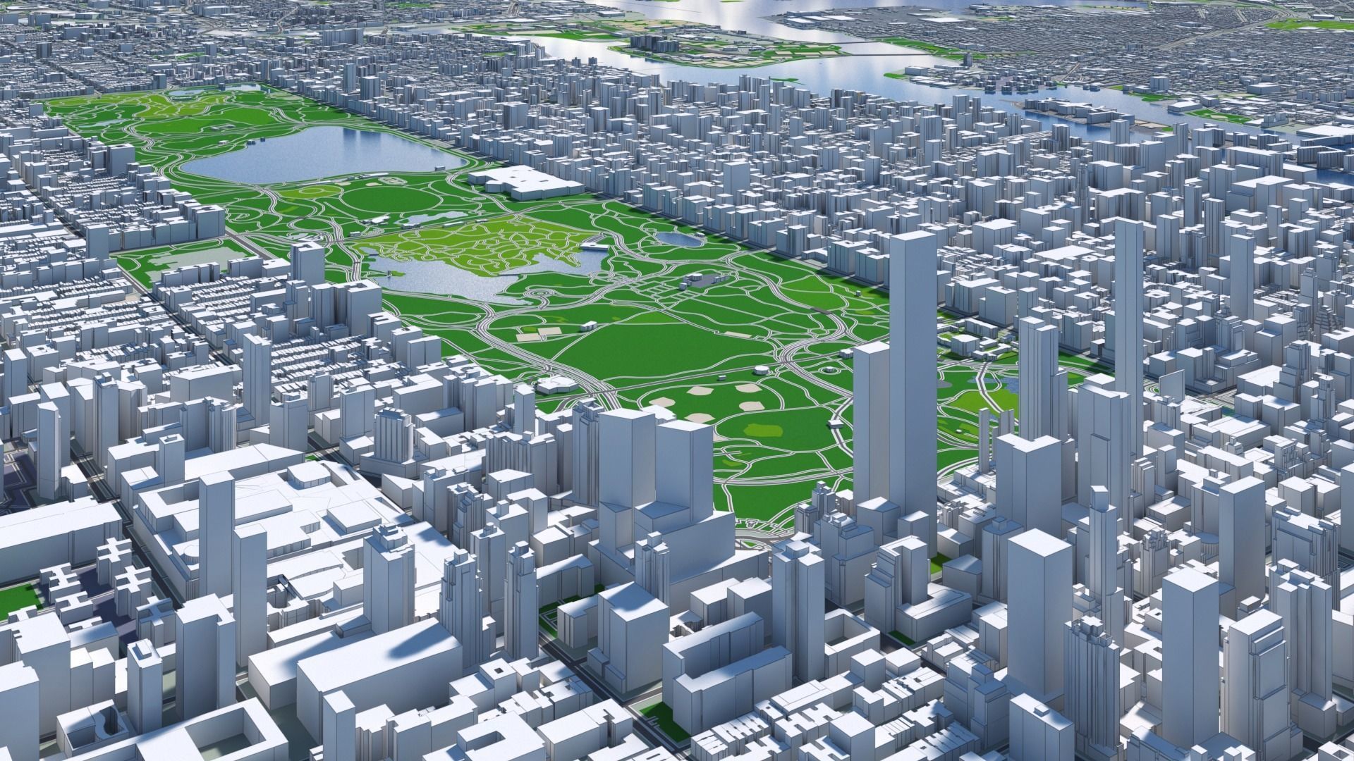Manhattan New York City And Surroundings PBR Low-poly 3D model_29