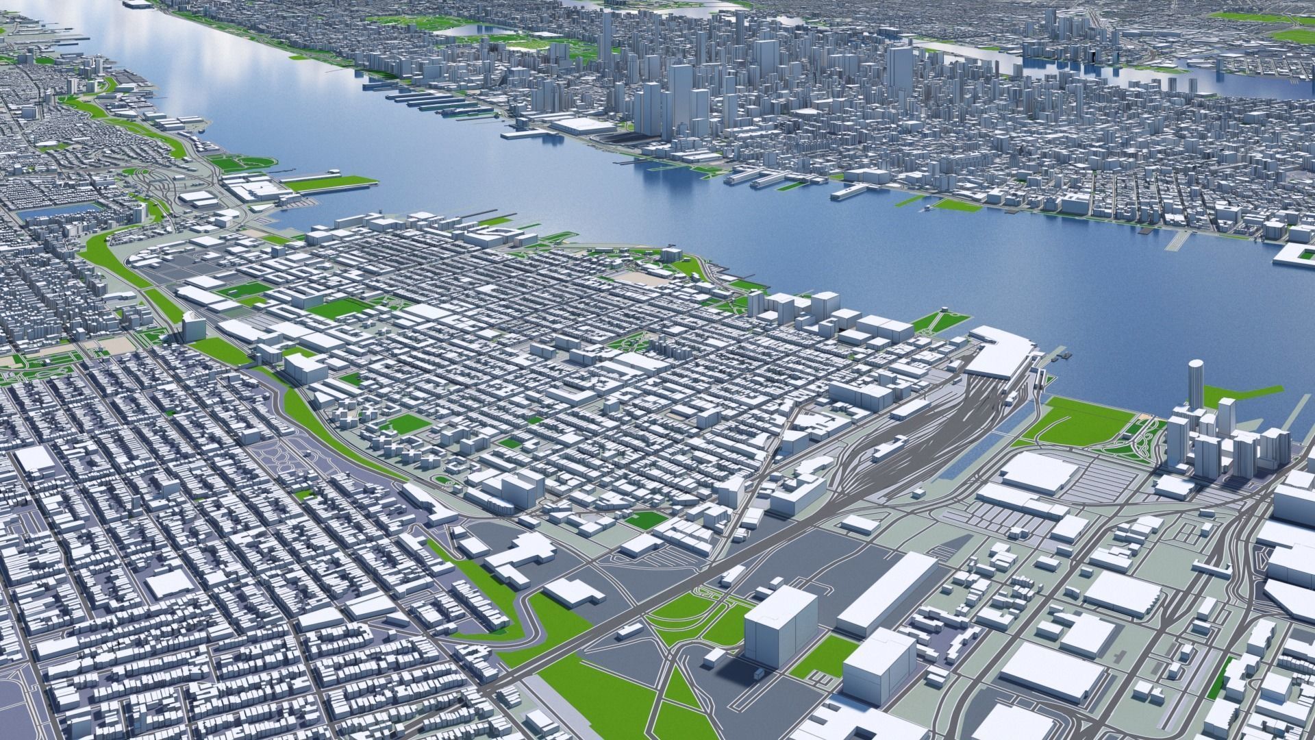 Manhattan New York City And Surroundings PBR Low-poly 3D model_28