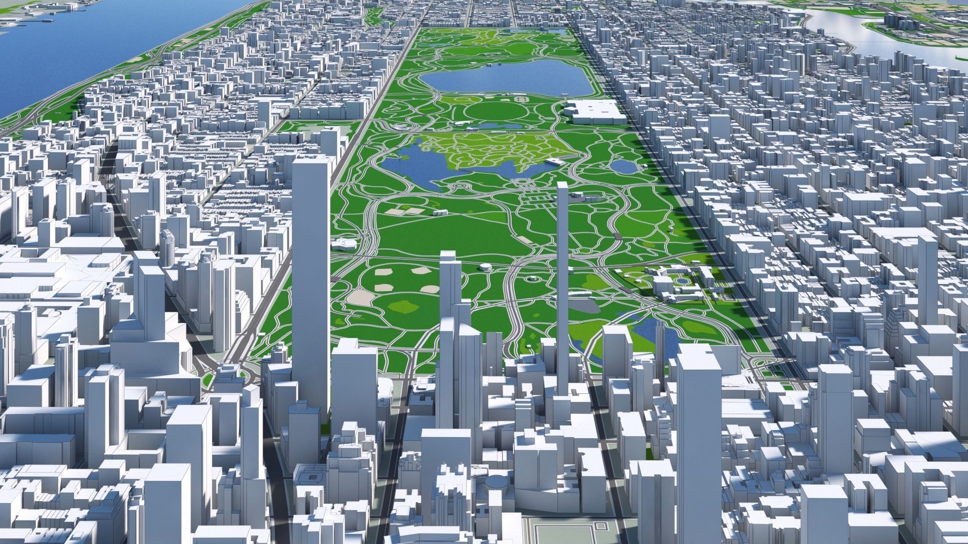 Manhattan New York City And Surroundings PBR Low-poly 3D model_8