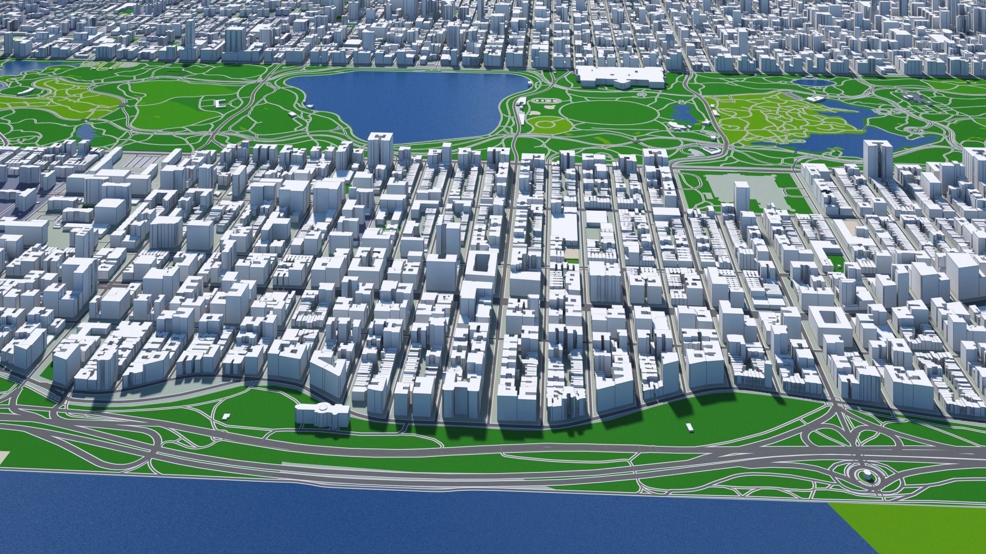Manhattan New York City And Surroundings PBR Low-poly 3D model_24