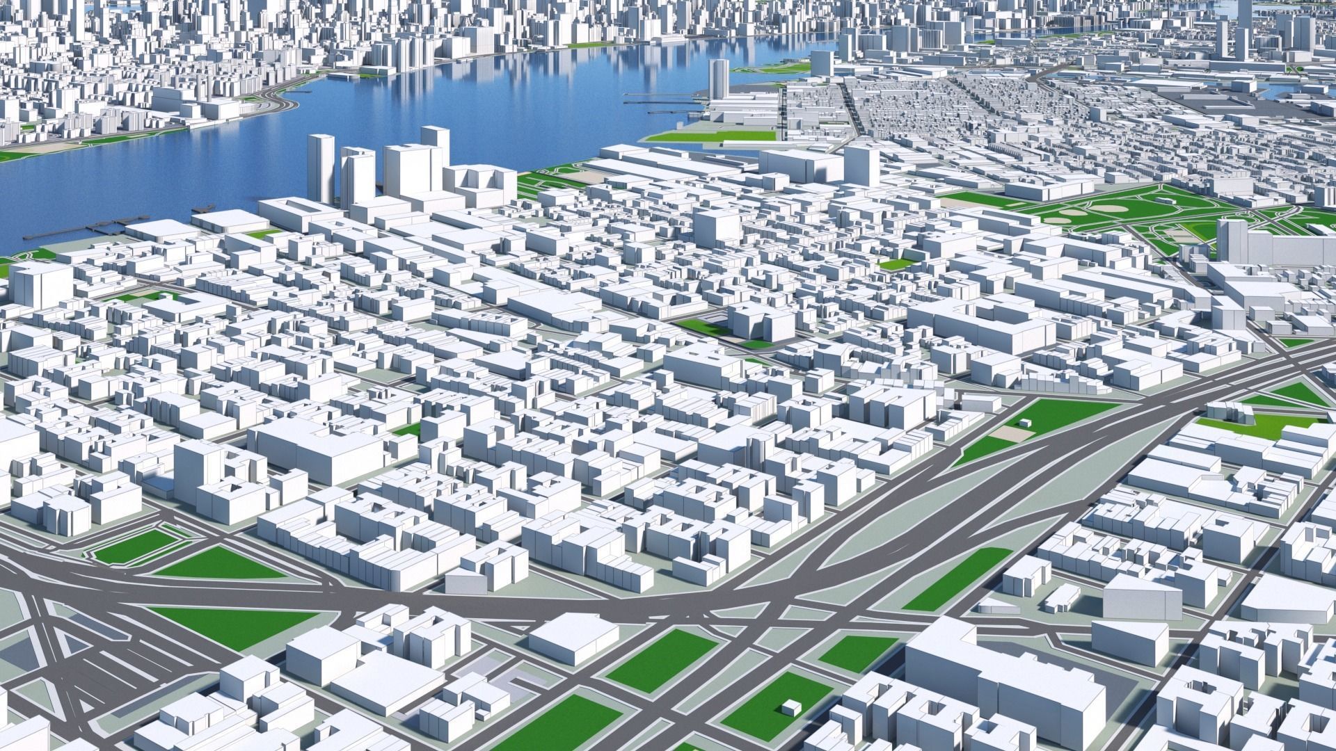 Manhattan New York City And Surroundings PBR Low-poly 3D model_20