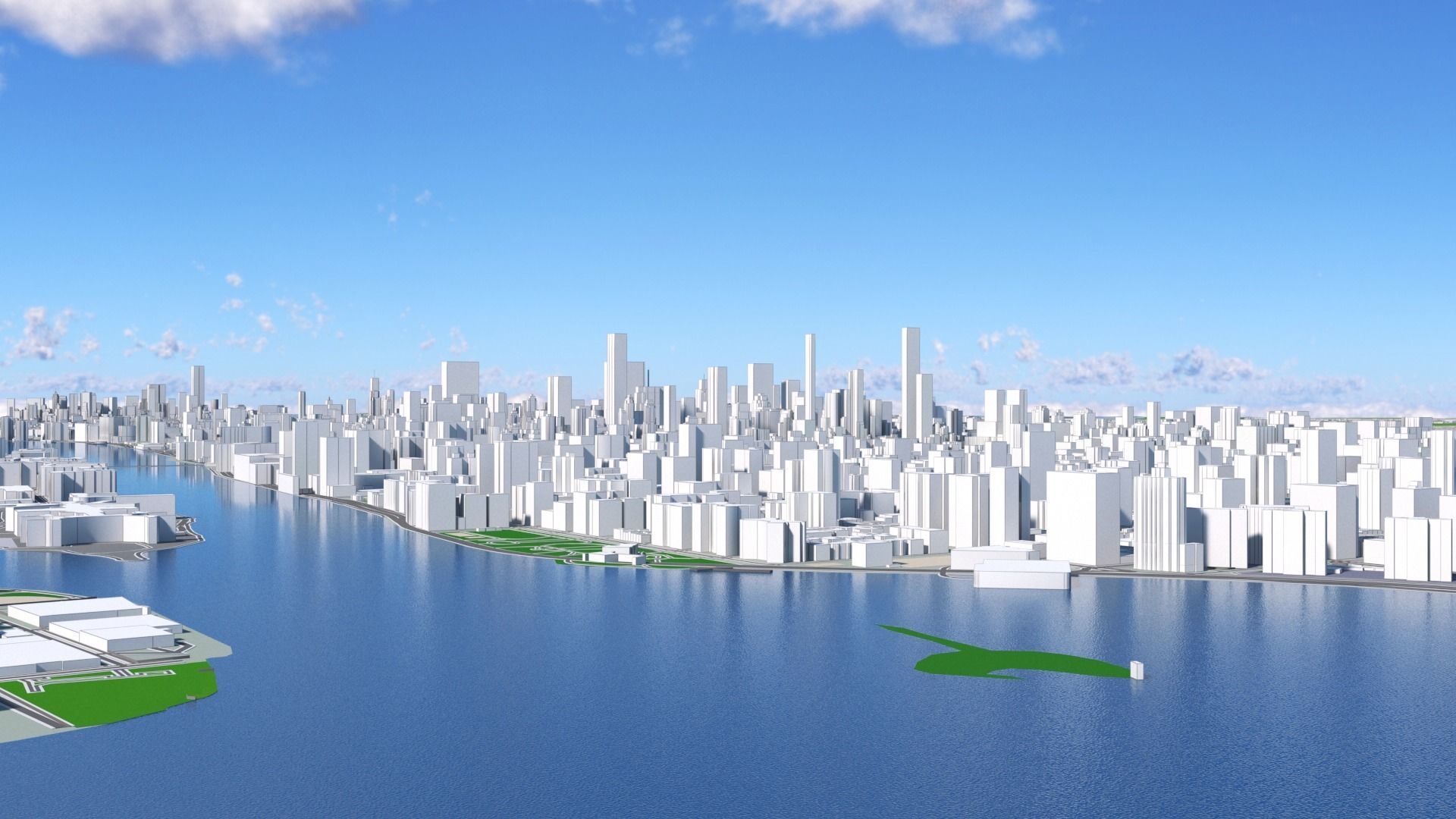 Manhattan New York City And Surroundings PBR Low-poly 3D model_11