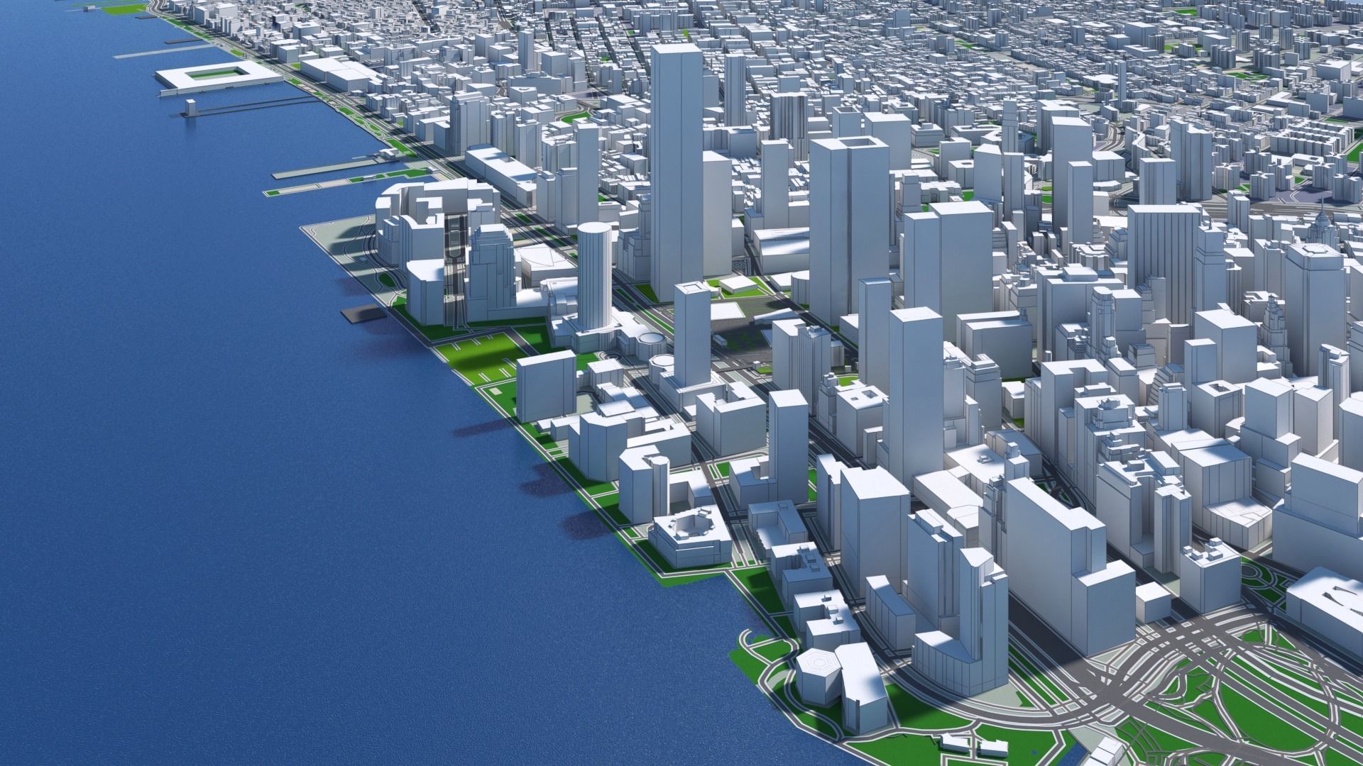 Manhattan New York City And Surroundings PBR Low-poly 3D model_15