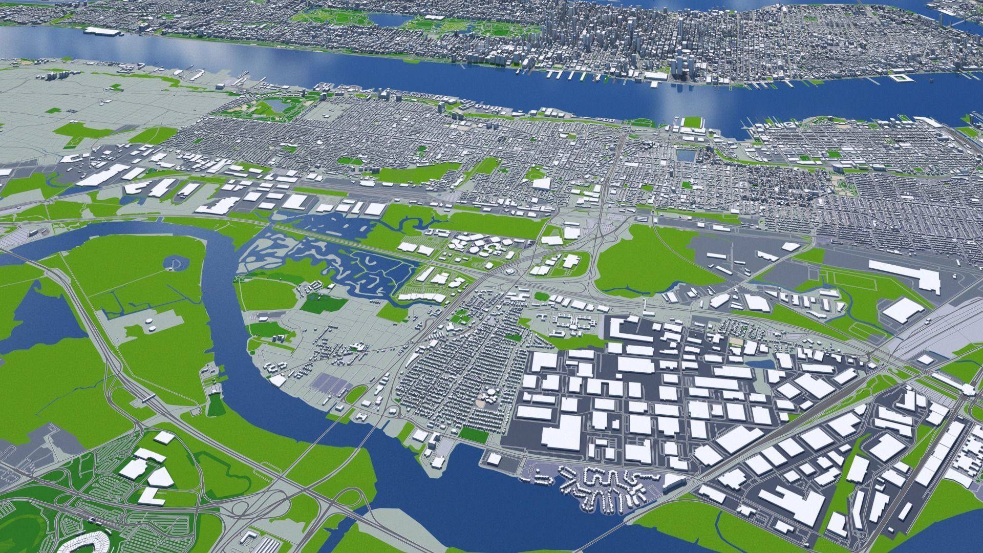 Manhattan New York City And Surroundings PBR Low-poly 3D model_17