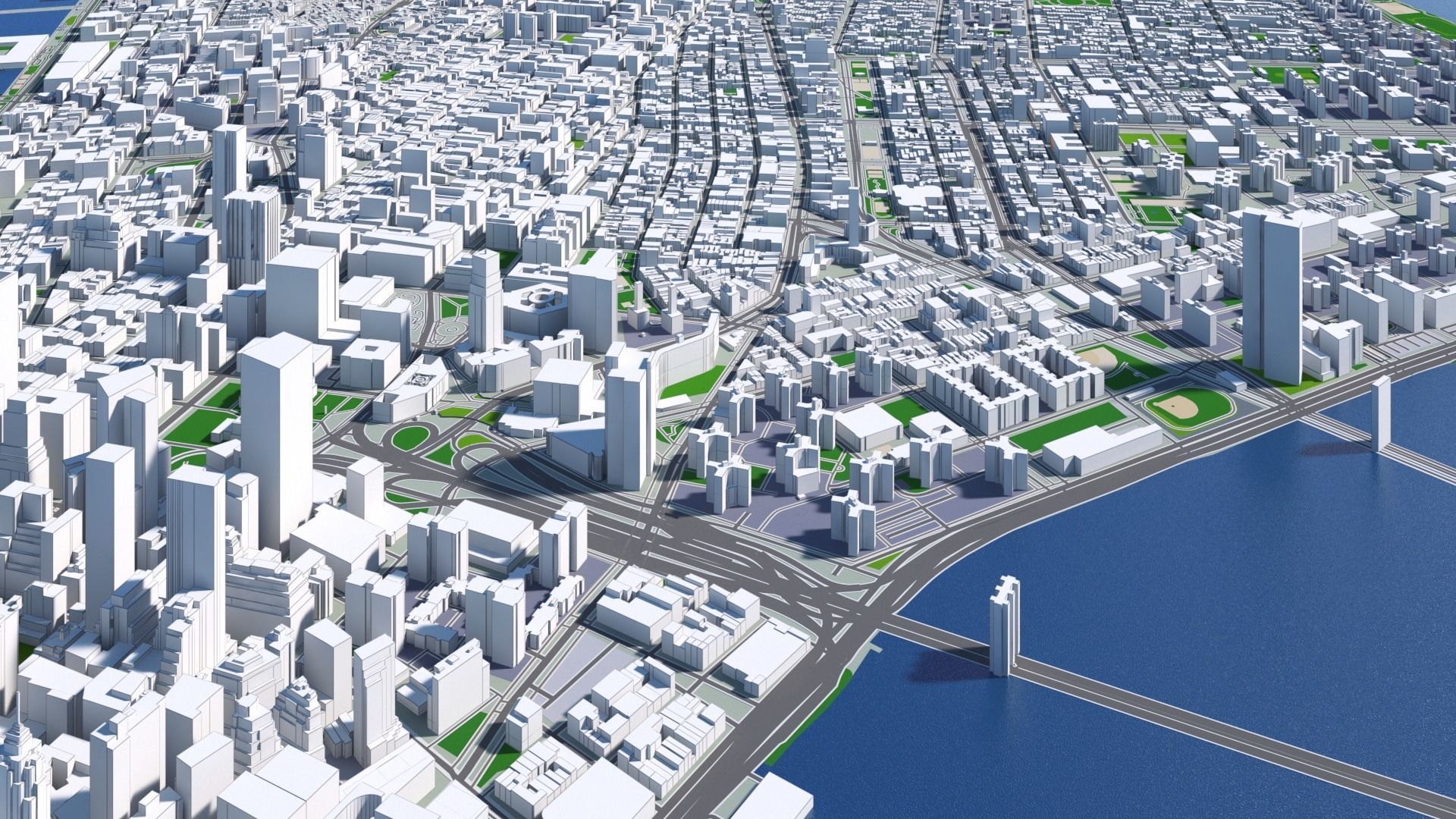 Manhattan New York City And Surroundings PBR Low-poly 3D model_14