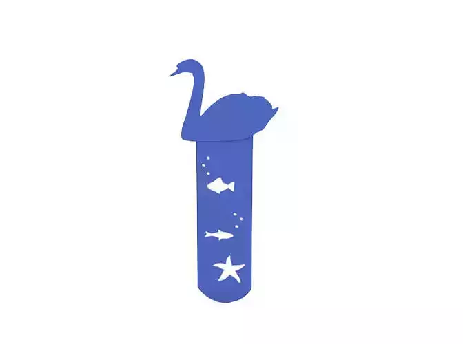Bookmark swan with stars and fish