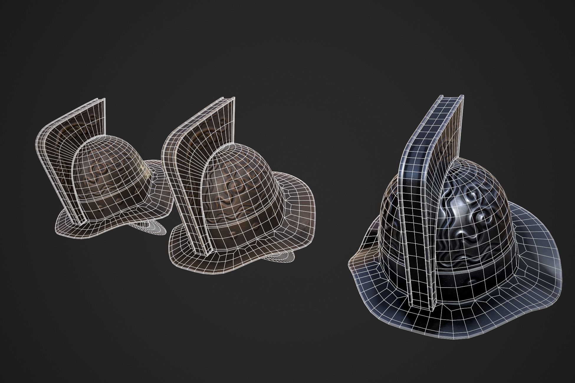 Murmillo gladiator helmet Low-poly 3D model_12