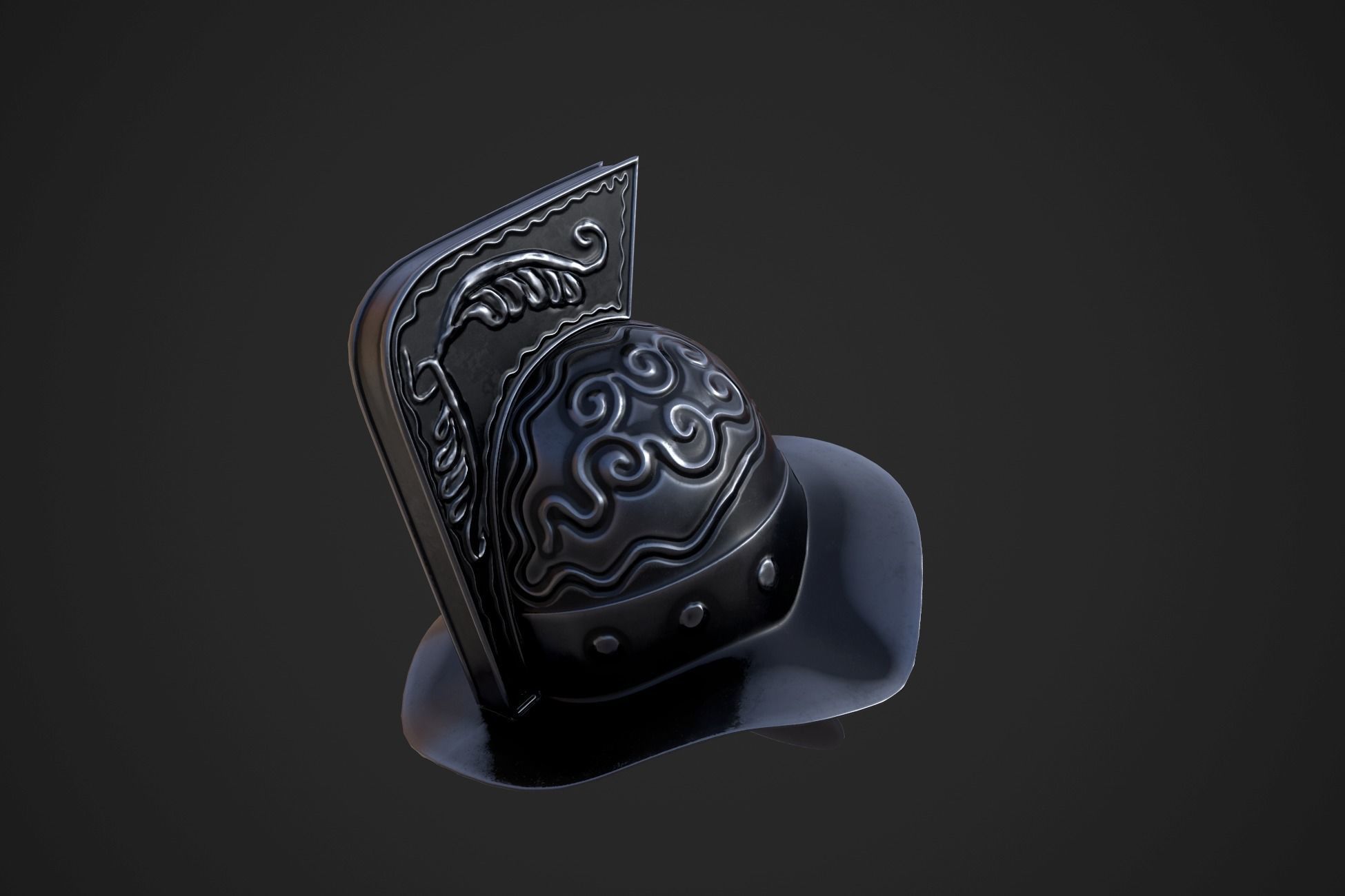 Murmillo gladiator helmet Low-poly 3D model_8