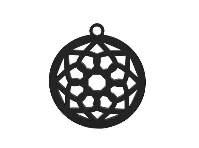 Earring pendant with geometric design 3D print model_0