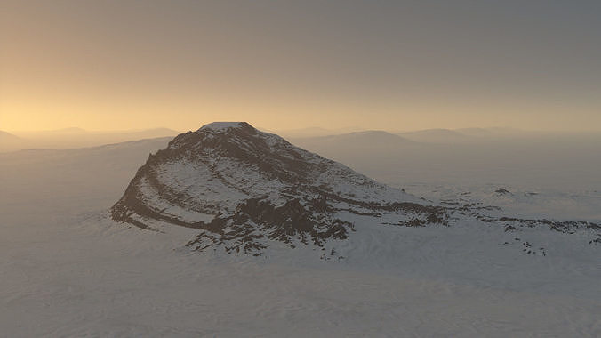 snow mountain hill terrain sci-fi landscape 3D model