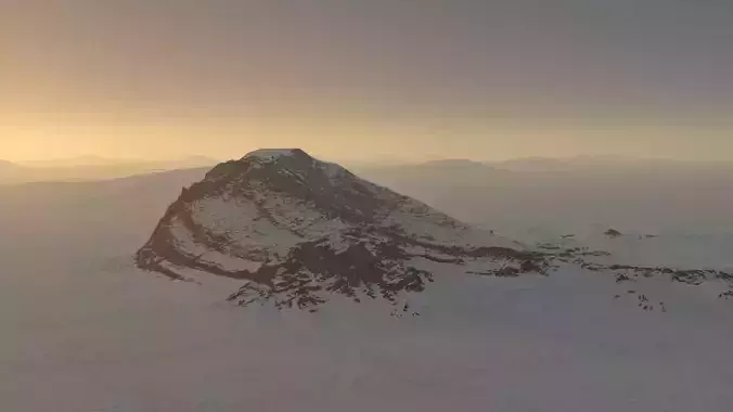 snow mountain hill terrain sci-fi landscape 3D model