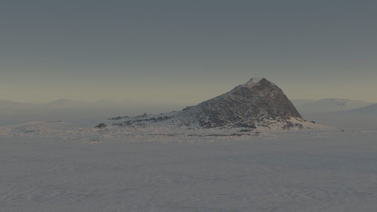 snow mountain hill terrain sci-fi landscape 3D model_5