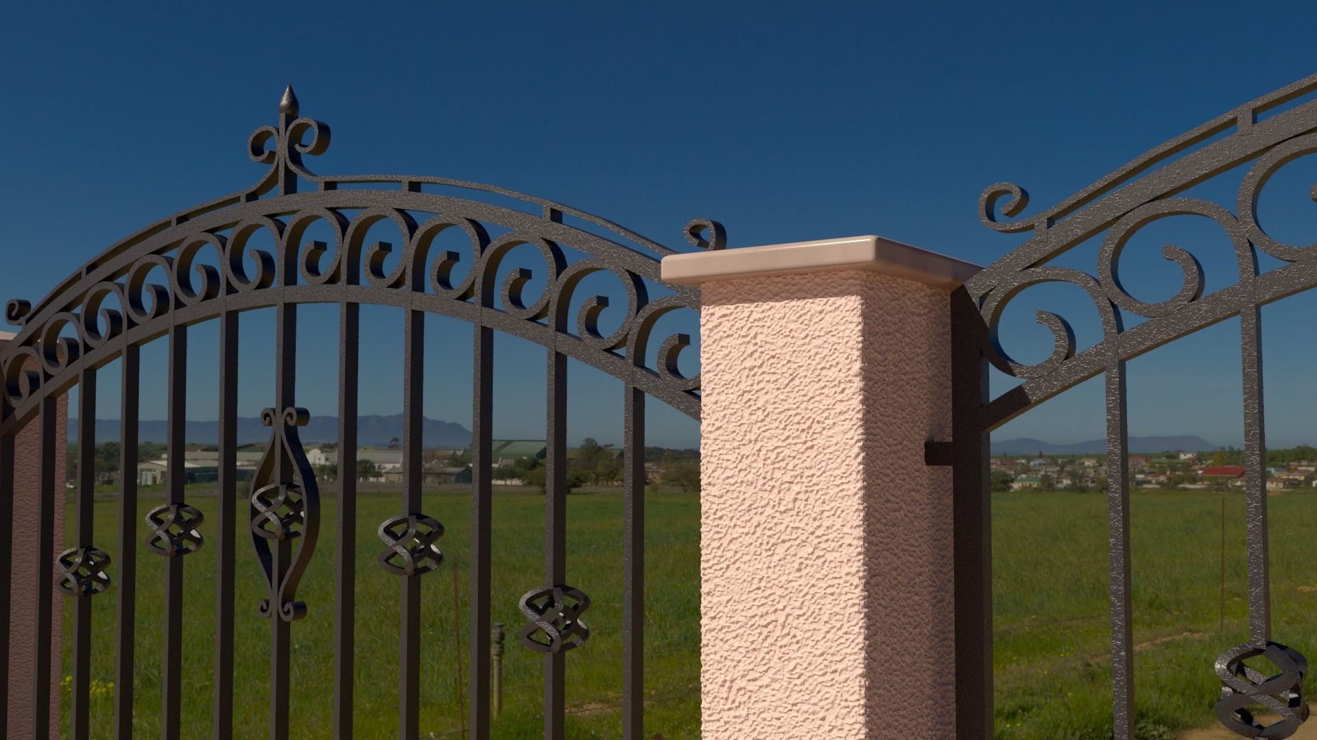 Wrought Iron Fence 3D model_1