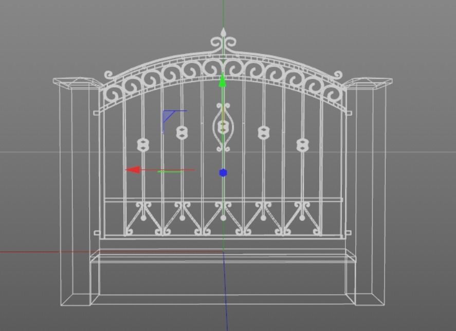 Wrought Iron Fence 3D model_5