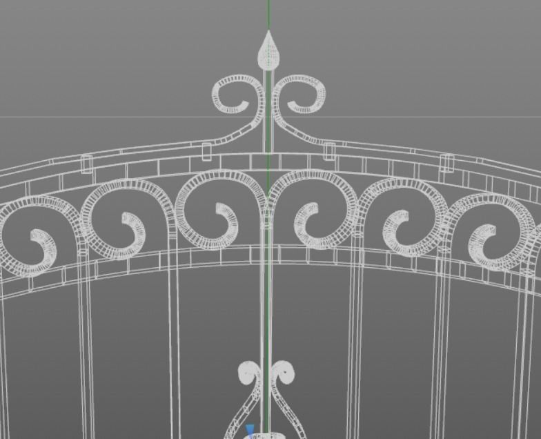 Wrought Iron Fence 3D model_6