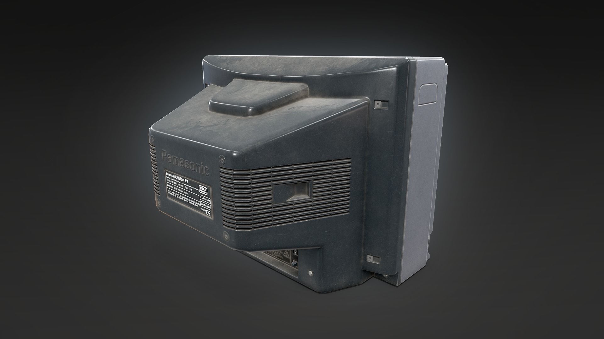 Old type TV medium Low-poly 3D model_7