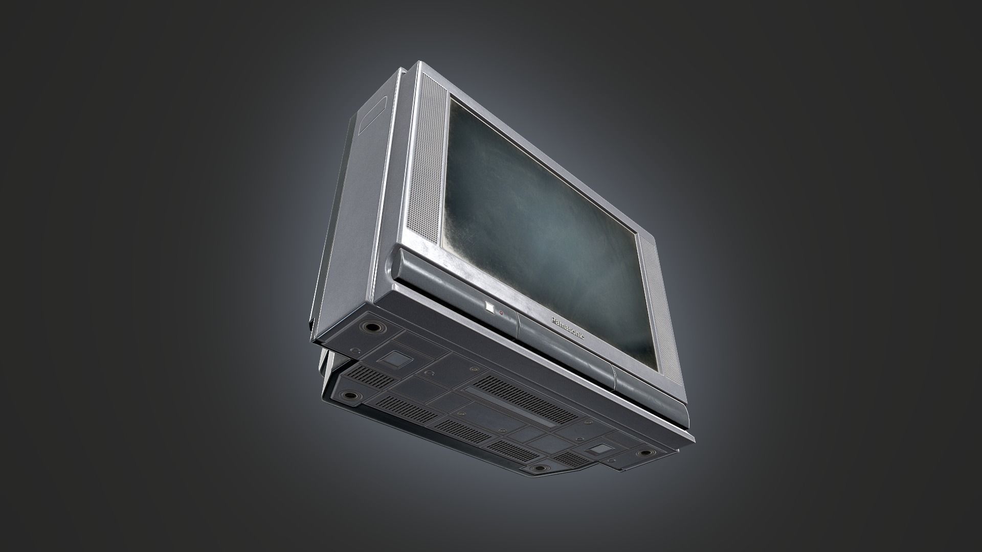 Old type TV medium Low-poly 3D model_13