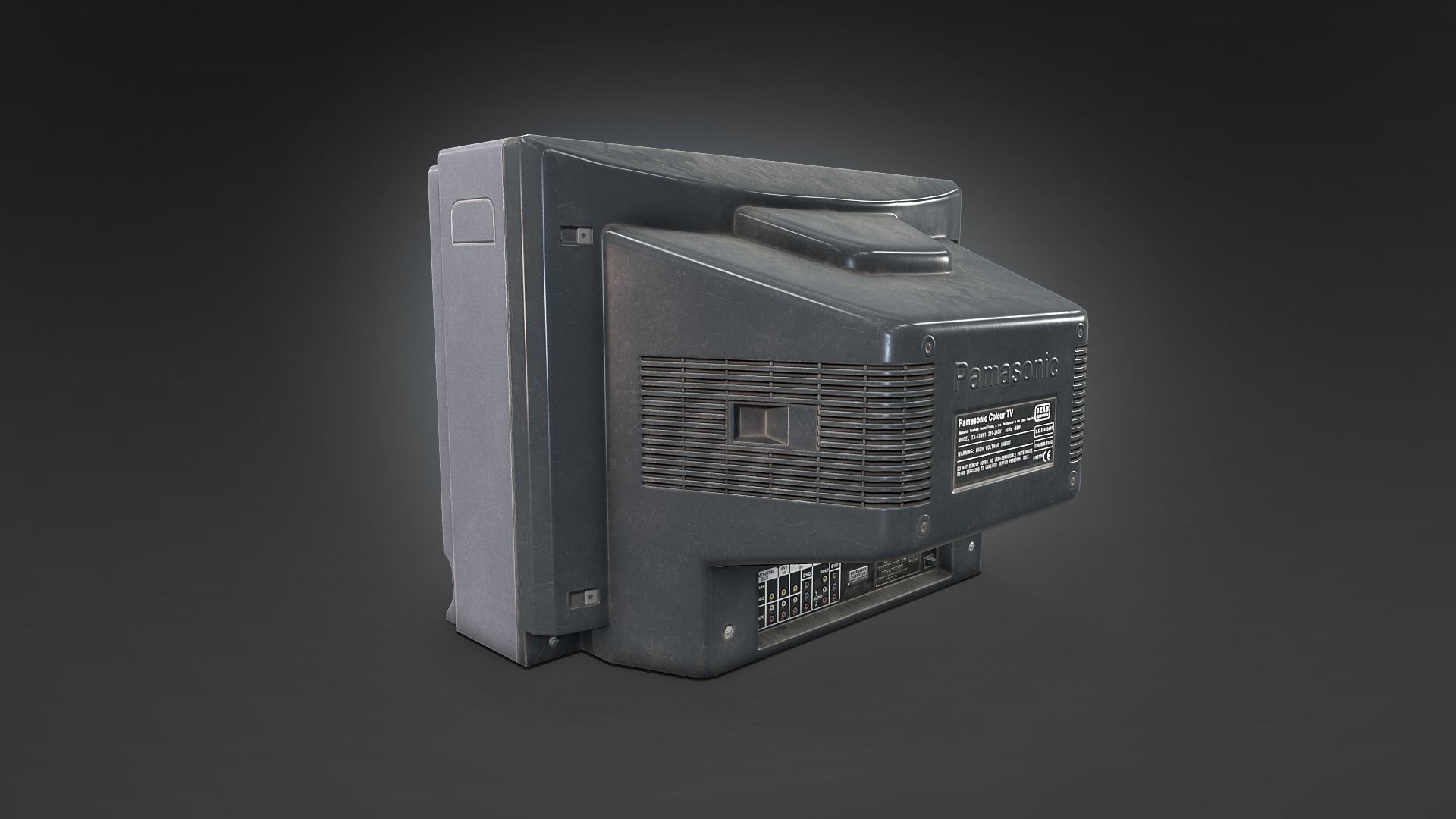 Old type TV medium Low-poly 3D model_10