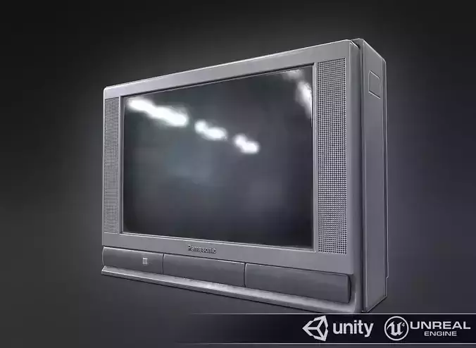 Old type TV medium  Low-poly 3D model