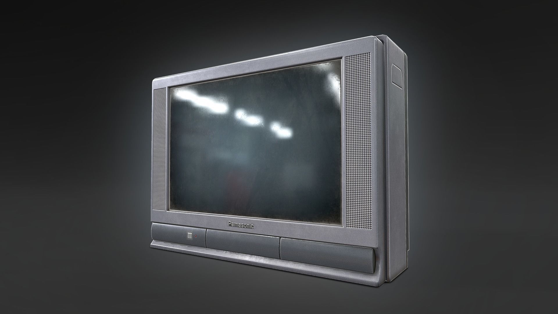 Old type TV medium Low-poly 3D model_1