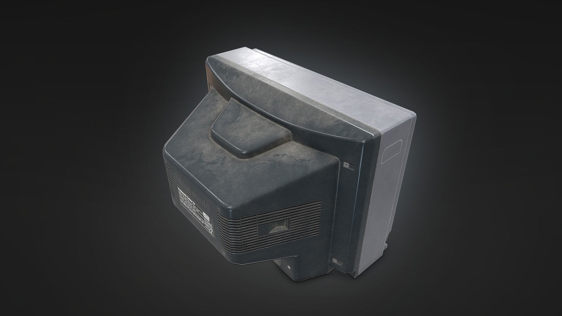 Old type TV medium Low-poly 3D model_8