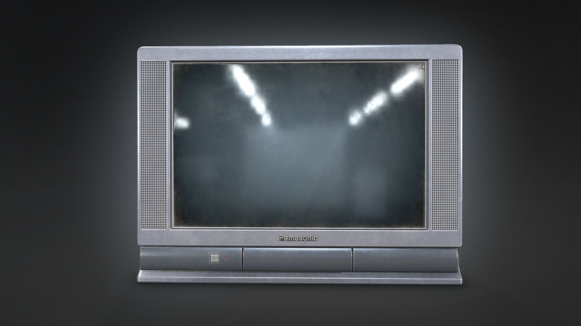 Old type TV medium Low-poly 3D model_3