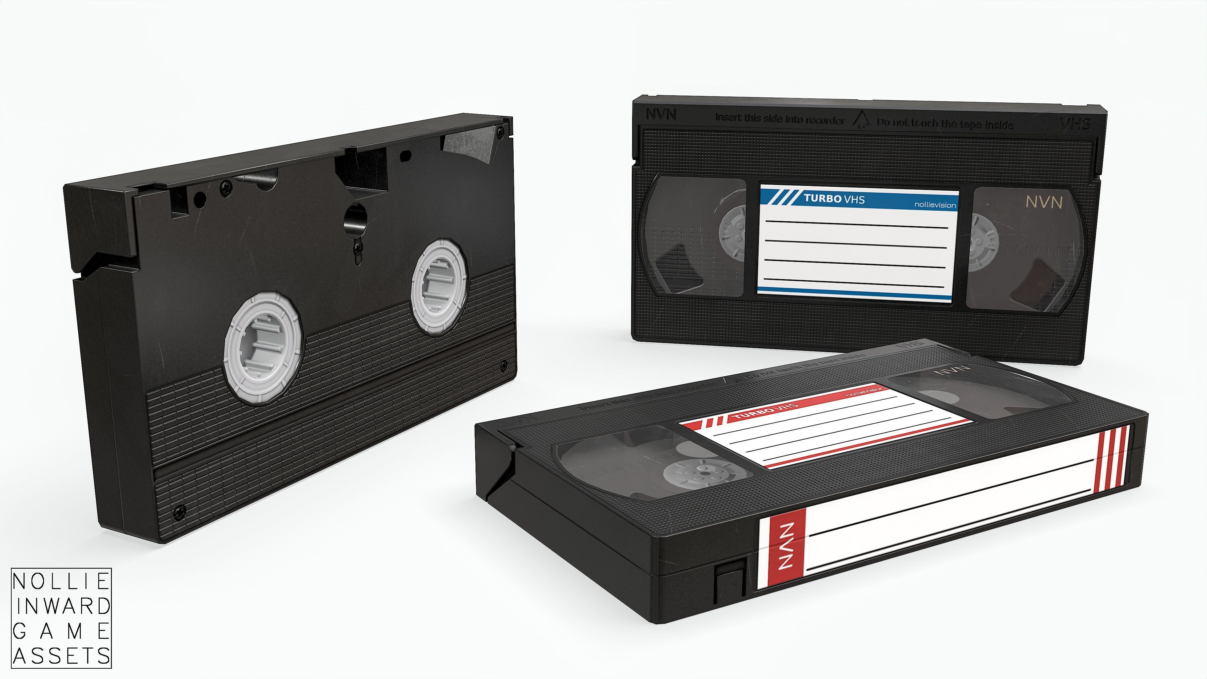 Game-ready VHS Cassette - 3 texture variants  Low-poly 3D model_4