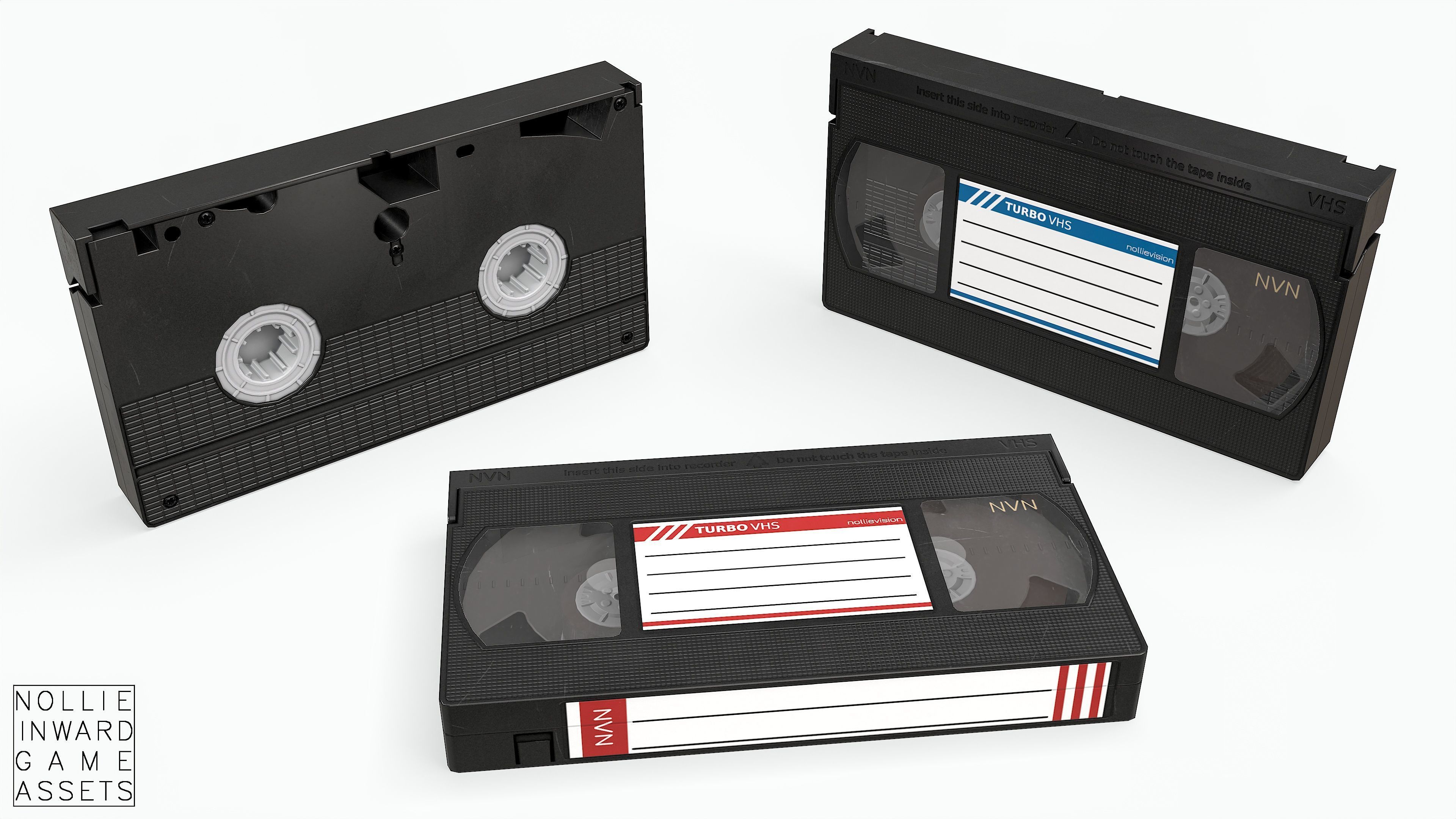 Game-ready VHS Cassette - 3 texture variants  Low-poly 3D model_5