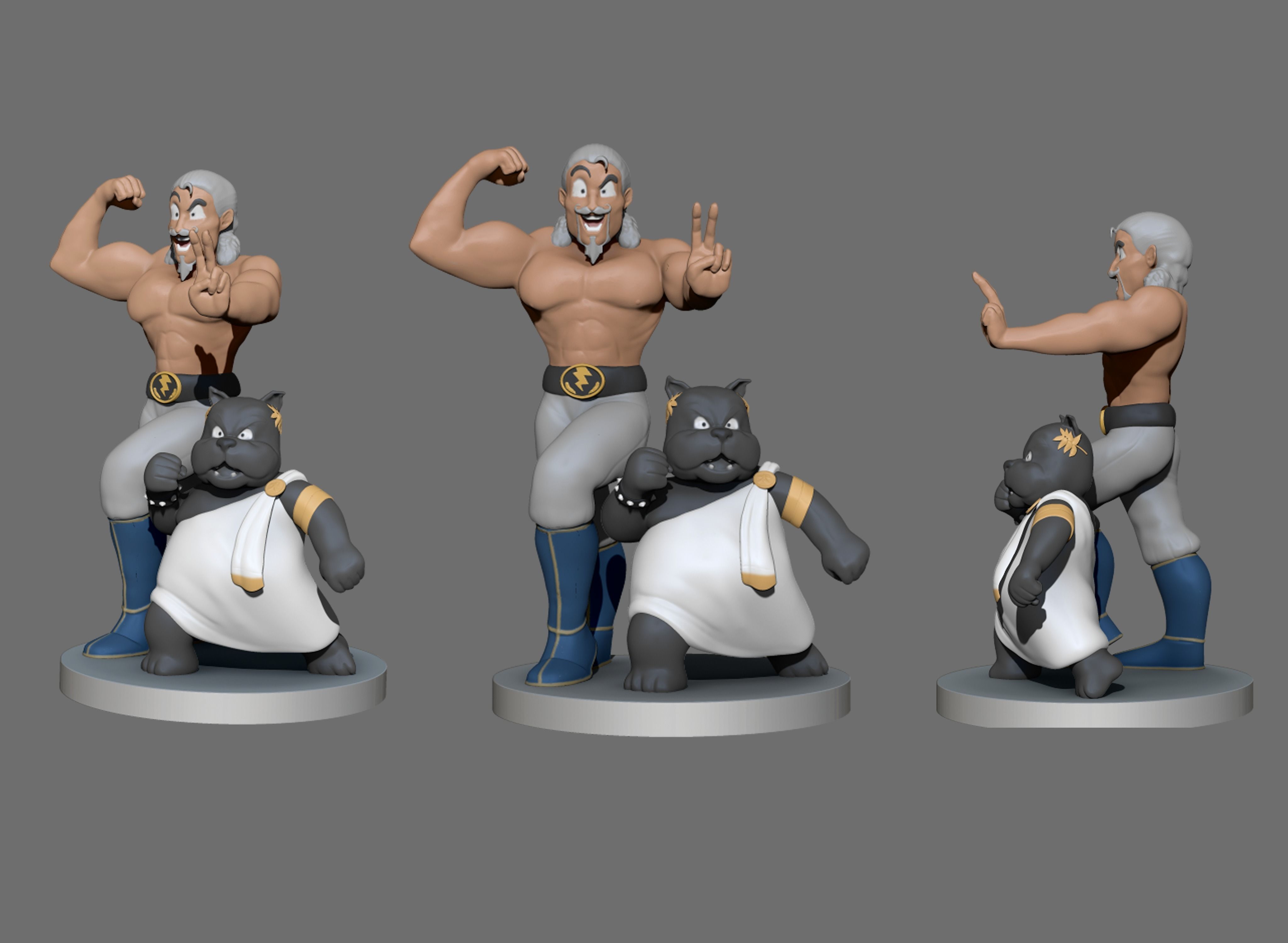 Zeus and Dog-3D print Statue 3D print model 3D print model_1